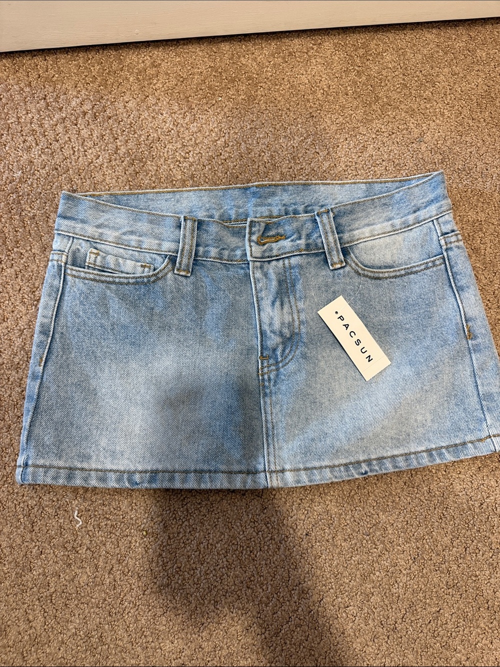 PacSun Light Blue Denim Mini Skirt